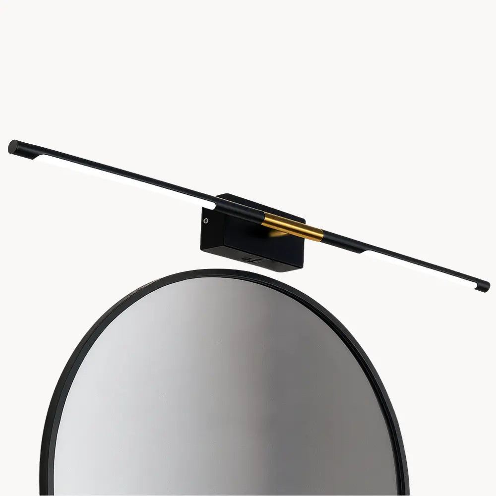 Luminaire miroir LED salle de bain – Noir et or moderne