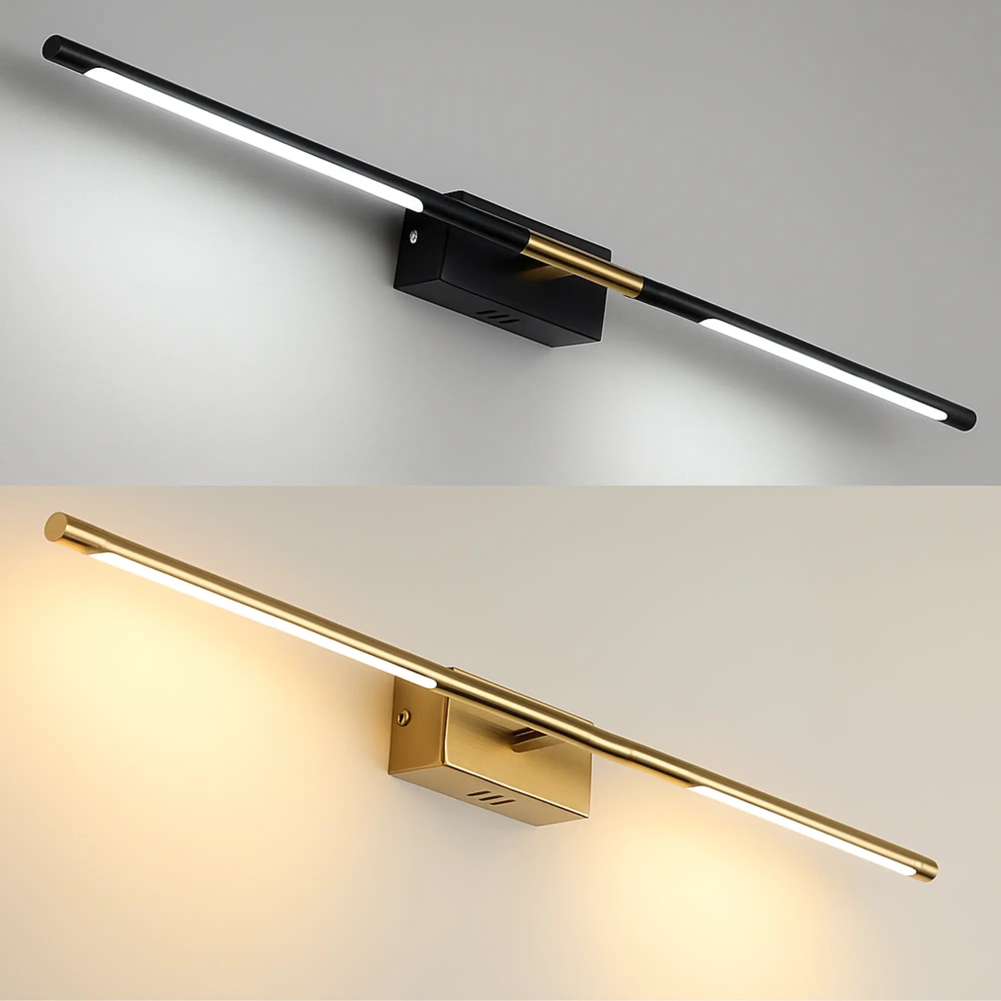 Luminaire miroir LED salle de bain – Noir et or moderne – Image 3