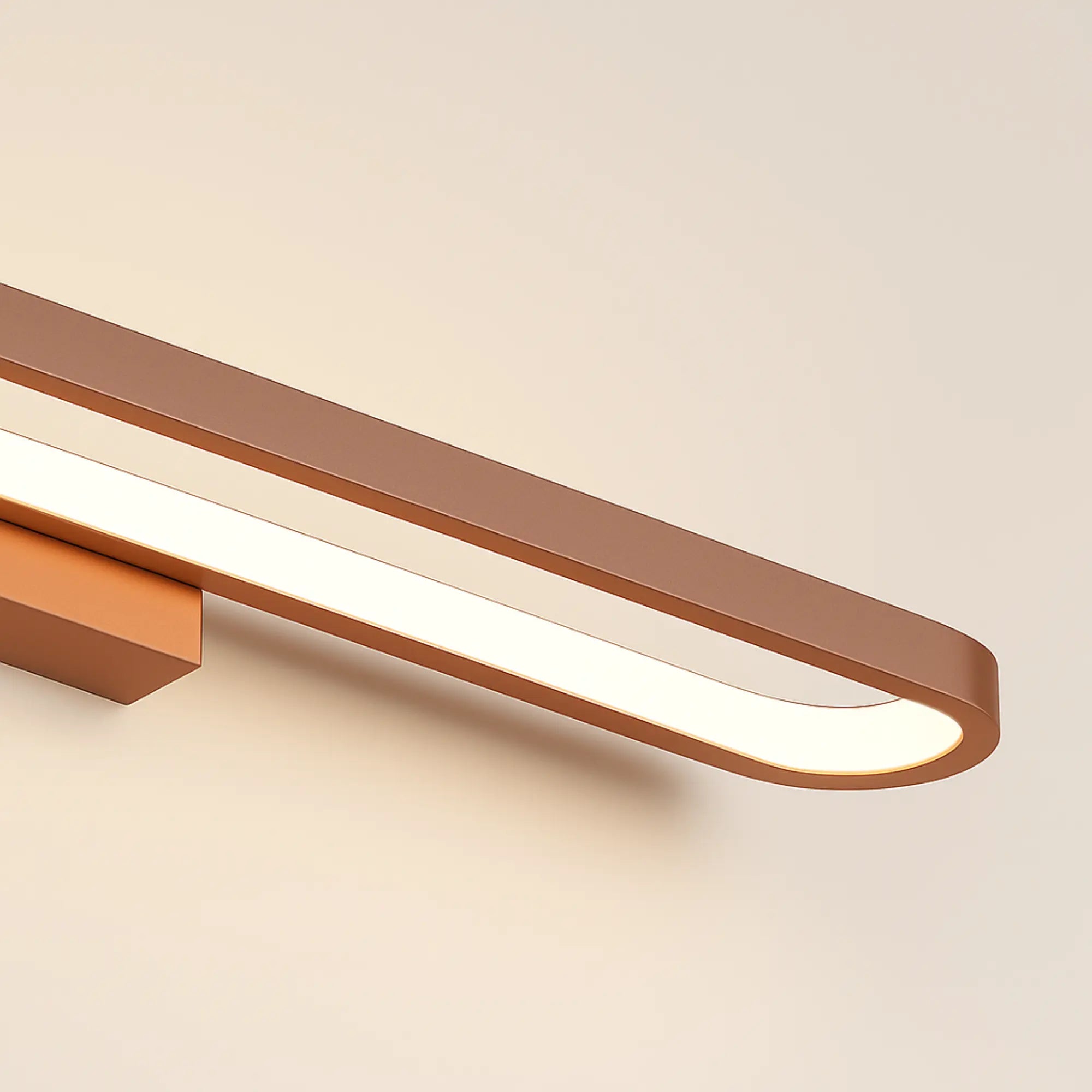 Luminaire miroir LED design épuré marron salle d'eau – Image 8