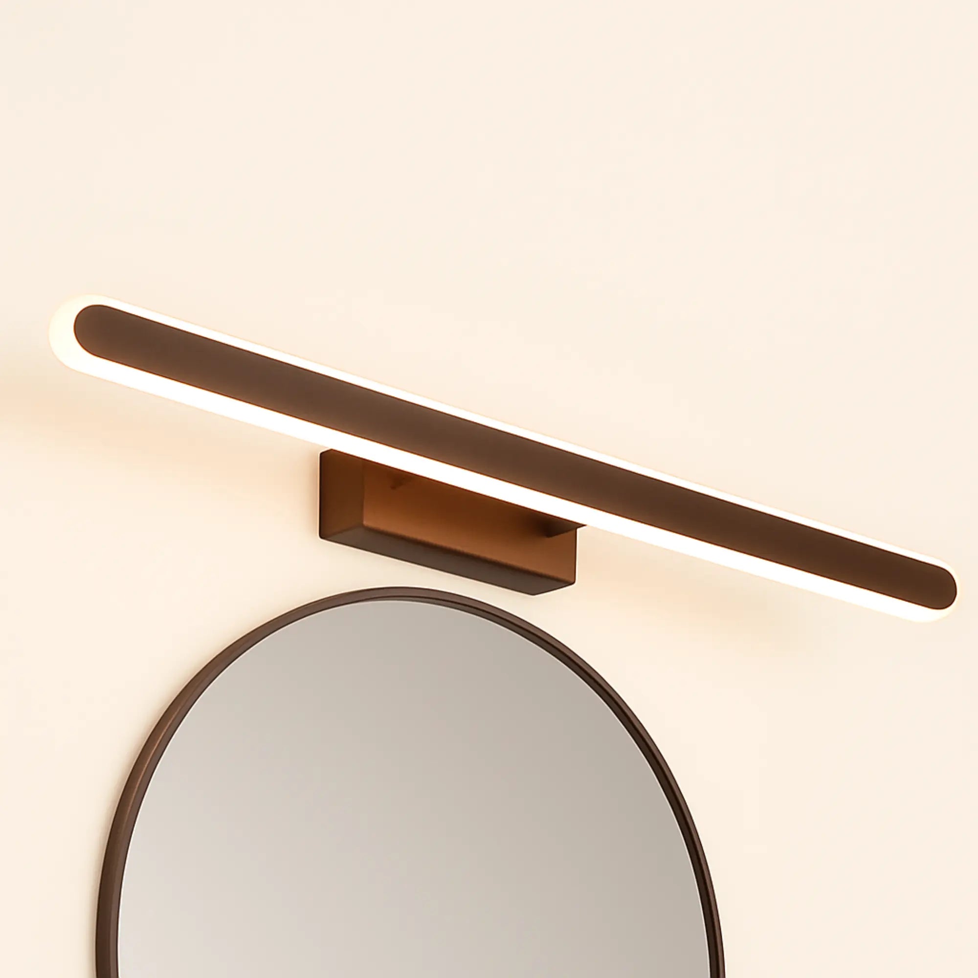 Barre Lumineuse LED Marron pour Miroir Salle de Bain Épurée