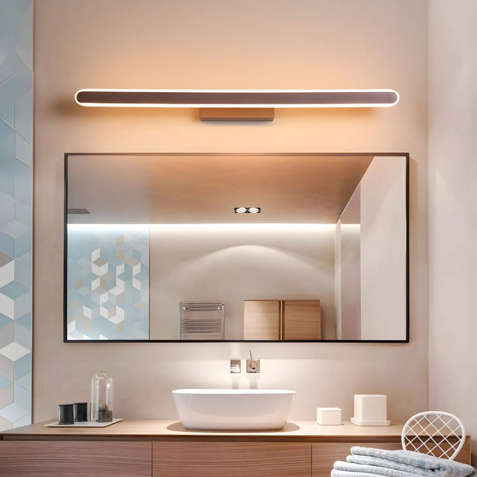 Barre Lumineuse LED Marron pour Miroir Salle de Bain Épurée – Image 2