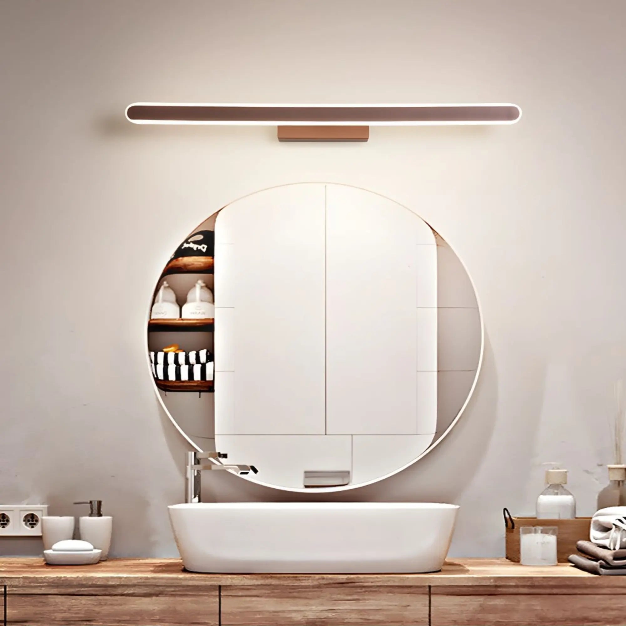 Barre Lumineuse LED Marron pour Miroir Salle de Bain Épurée – Image 3