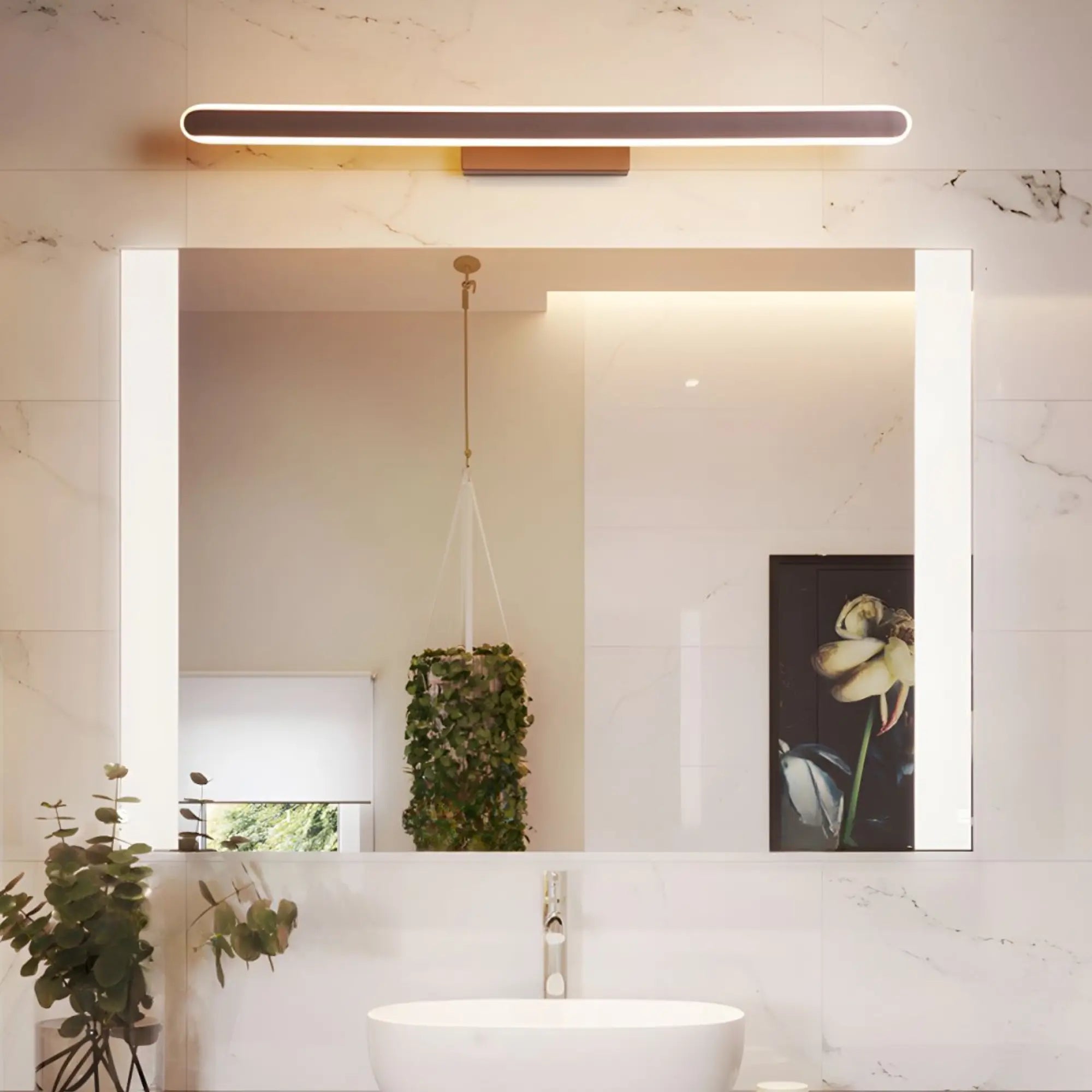 Barre Lumineuse LED Marron pour Miroir Salle de Bain Épurée – Image 6