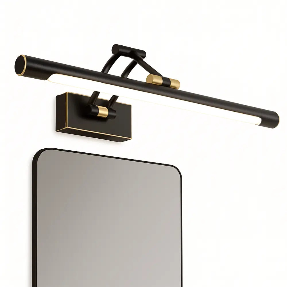 Éclairage Miroir Salle de Bain LED Noir, Luminaire Design Moderne