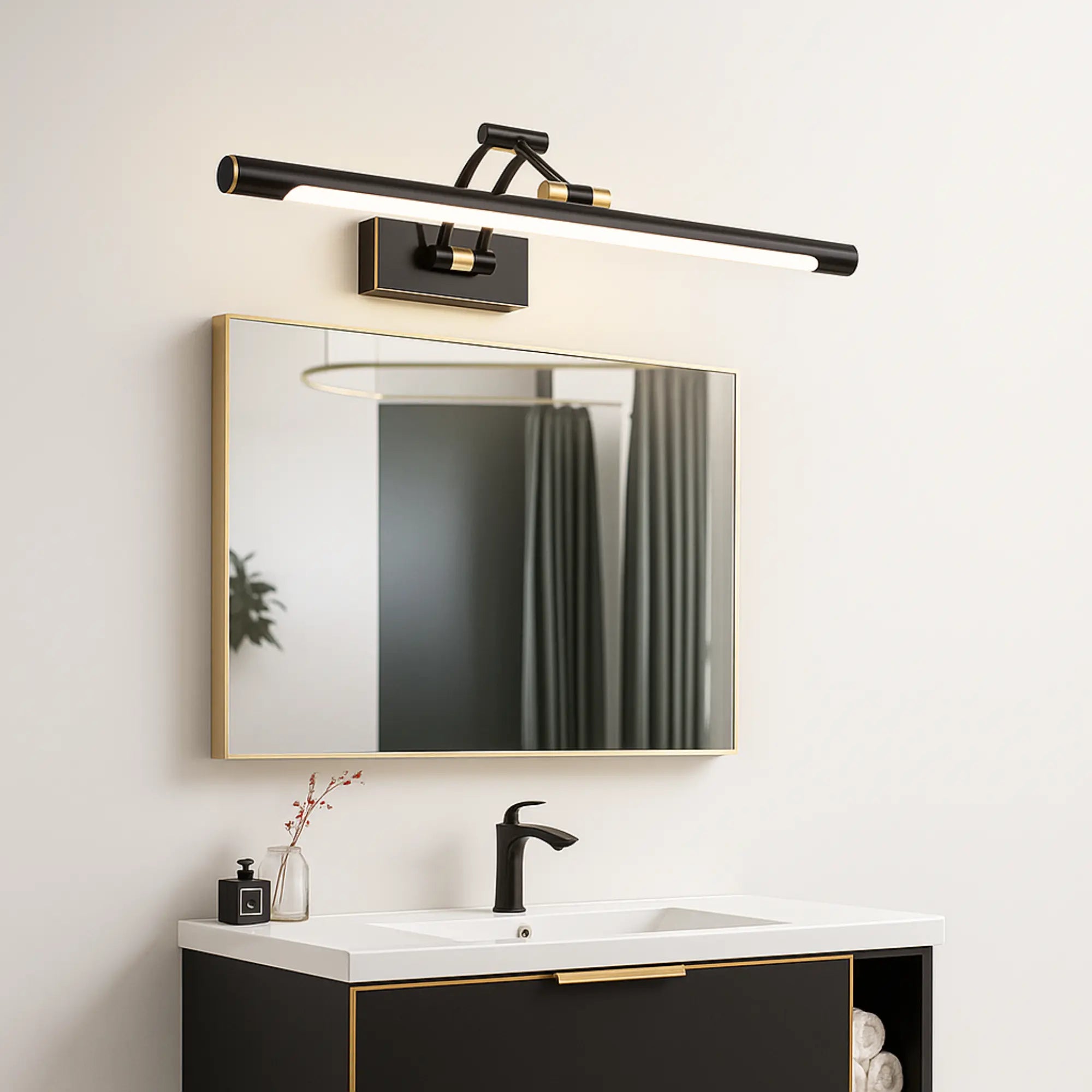 Éclairage Miroir Salle de Bain LED Noir, Luminaire Design Moderne – Image 3