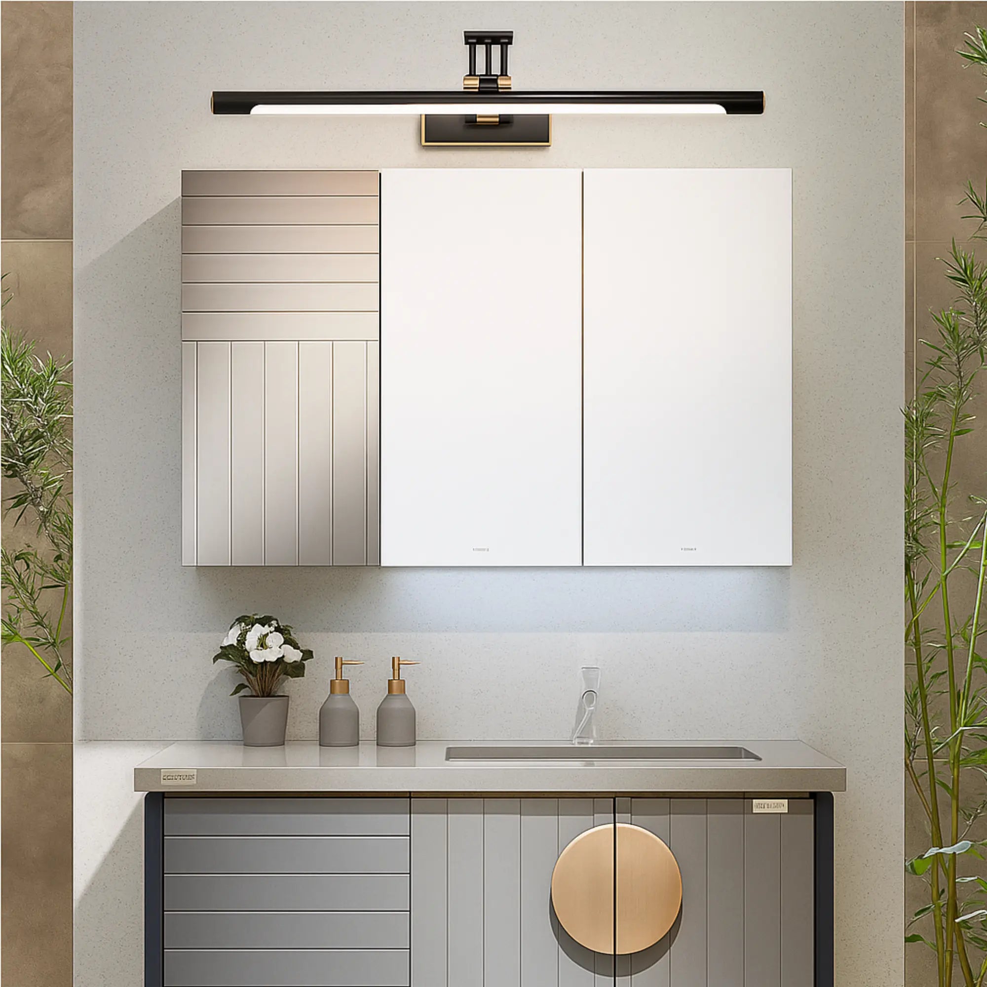 Éclairage Miroir Salle de Bain LED Noir, Luminaire Design Moderne – Image 4