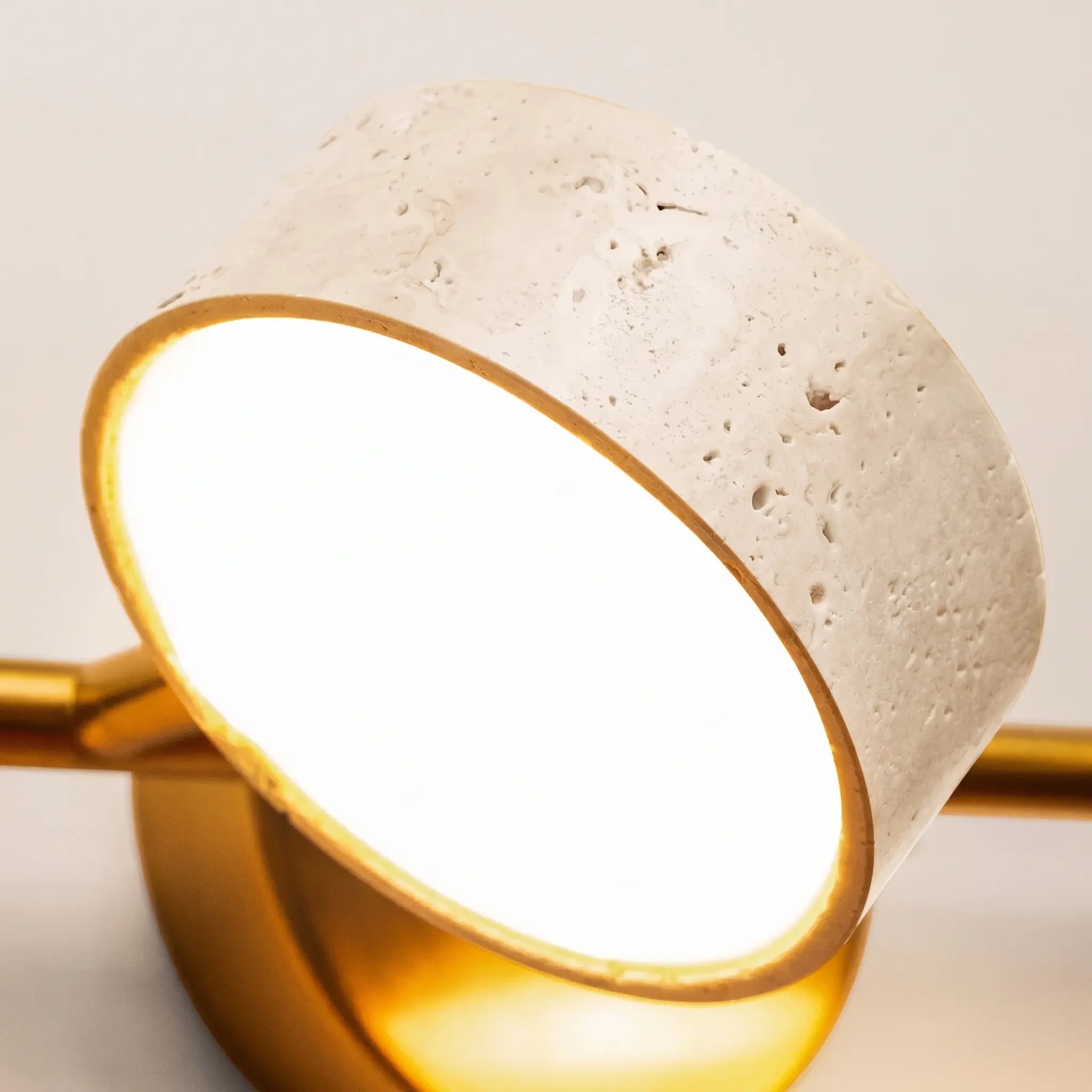 Éclairage Mural LED Travertin Naturel Laiton pour Bain – Image 8