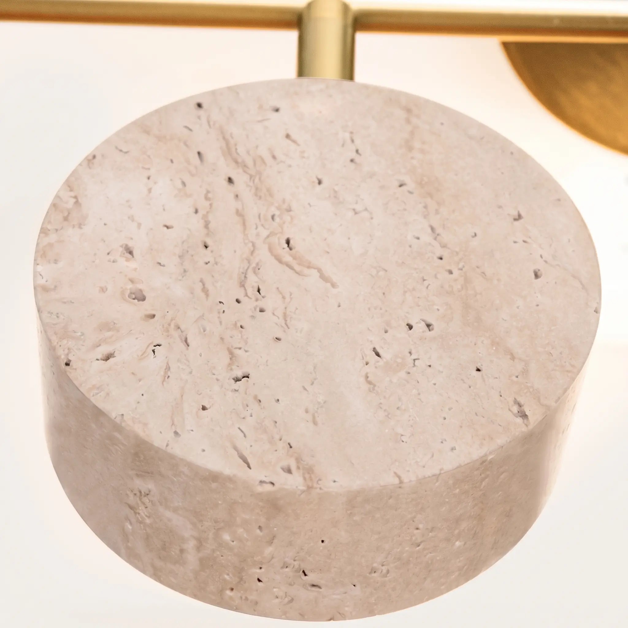 Éclairage Mural LED Travertin Naturel Laiton pour Bain – Image 7