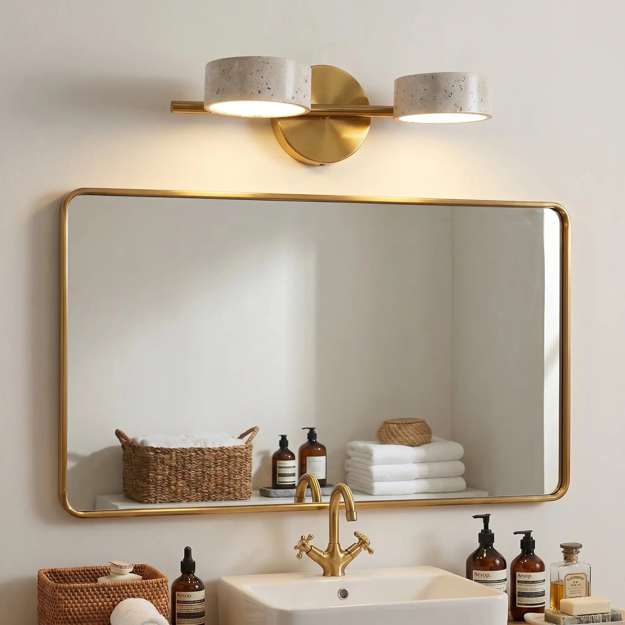 Éclairage Mural Design Travertin Laiton LED Orientable – Image 5
