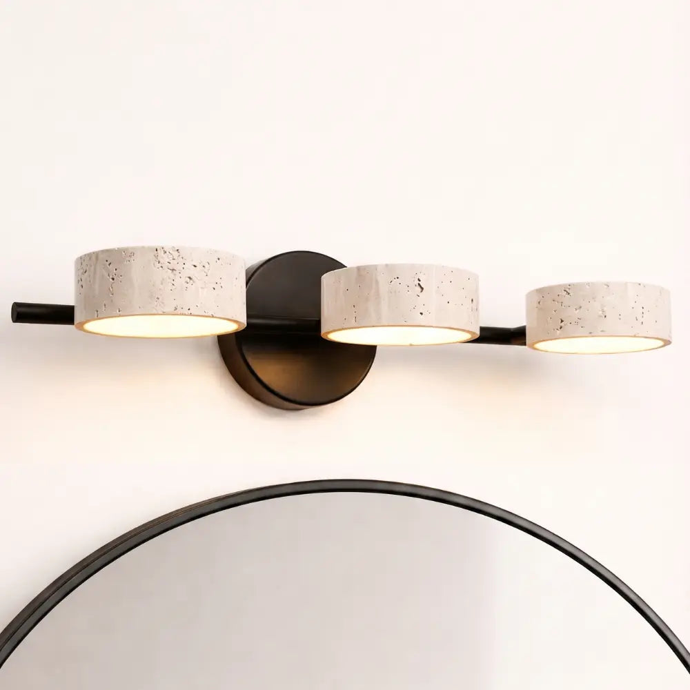 Luminaire Wabi-Sabi Travertin Salle de Bain LED Ajustable – Image 2
