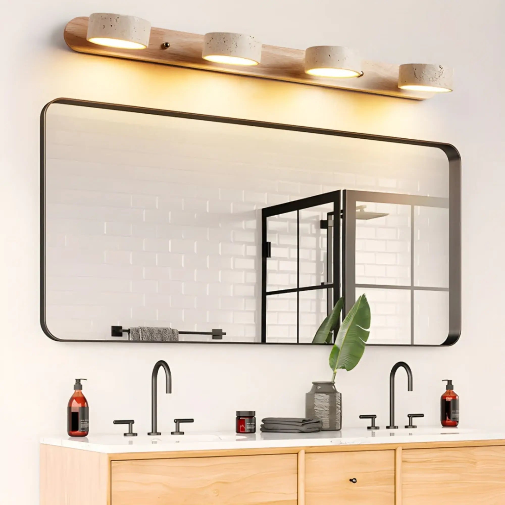 Luminaire miroir LED salle de bain bois – Image 16