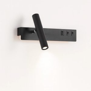 Applique murale LED chambre avec USB et liseuse orientable