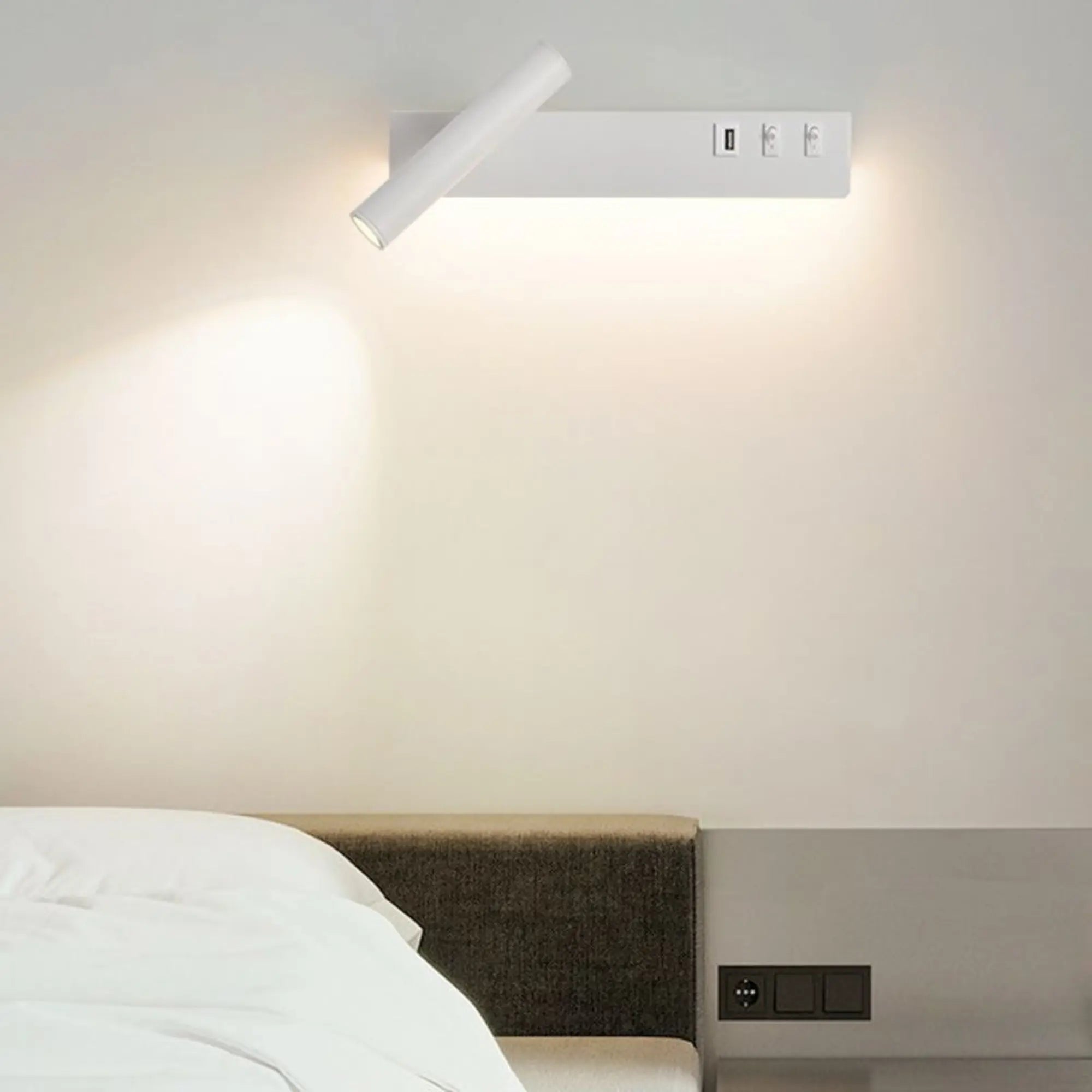 Applique murale LED chambre avec USB et liseuse orientable – Image 4