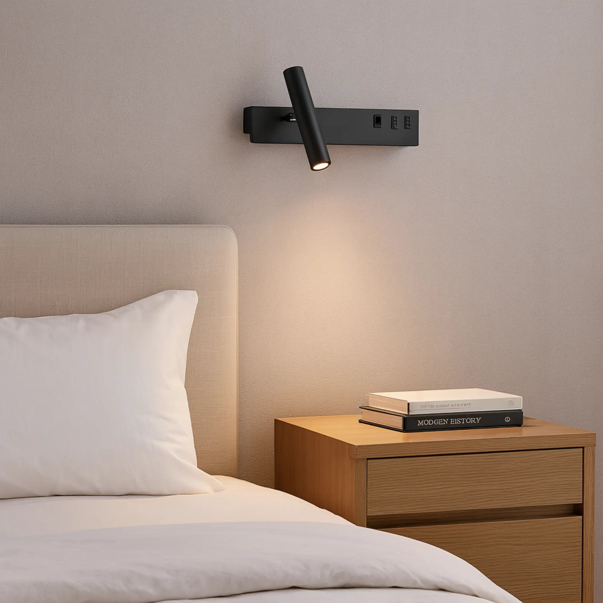 Applique murale LED chambre avec USB et liseuse orientable – Image 8