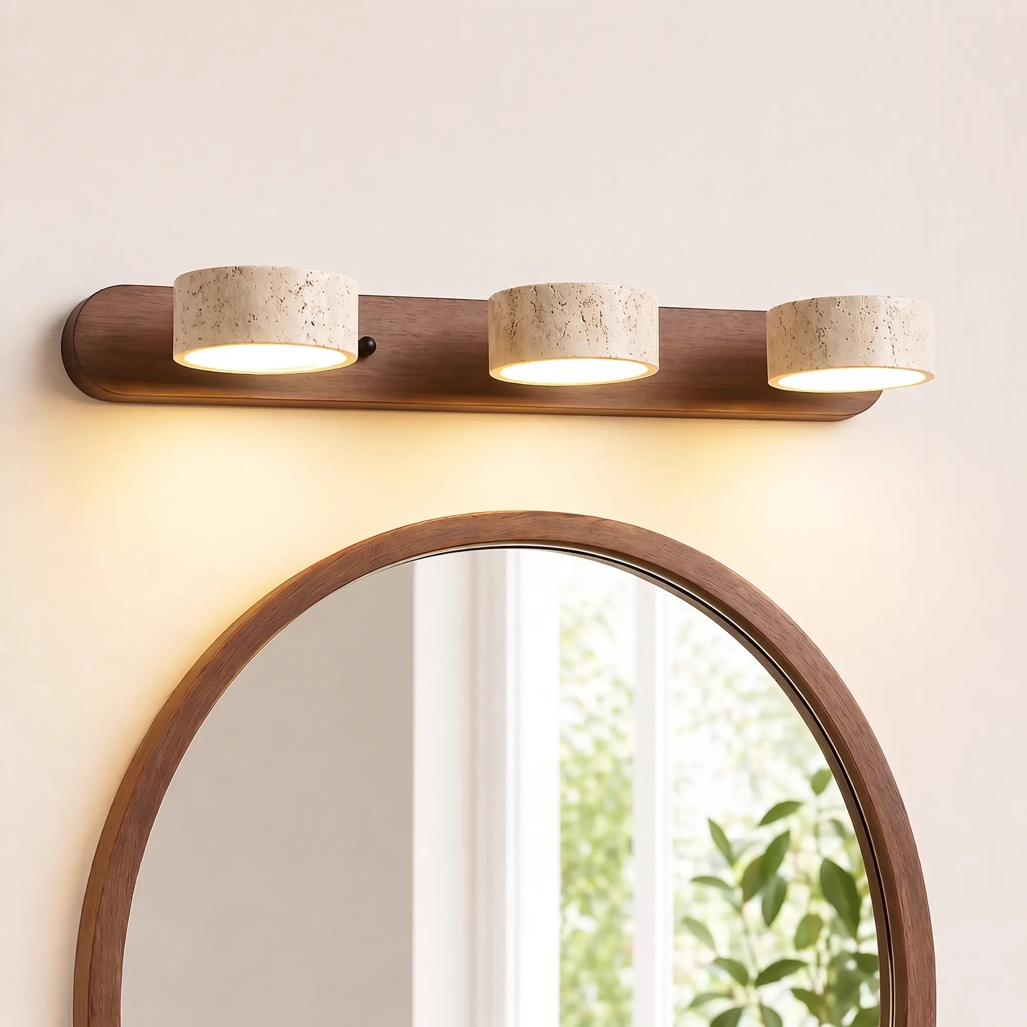 Luminaire miroir LED salle de bain bois – Image 2