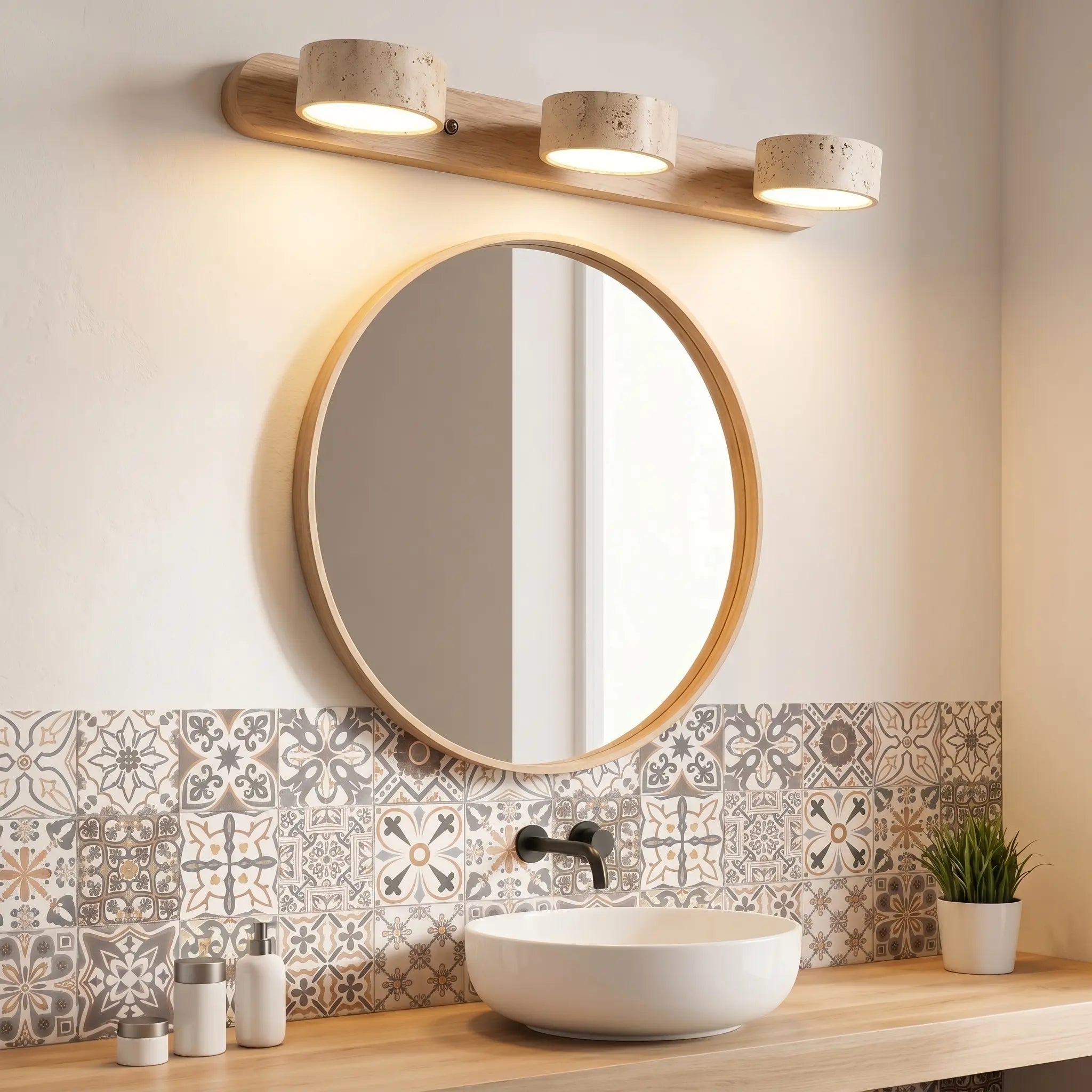 Luminaire miroir LED salle de bain bois – Image 7