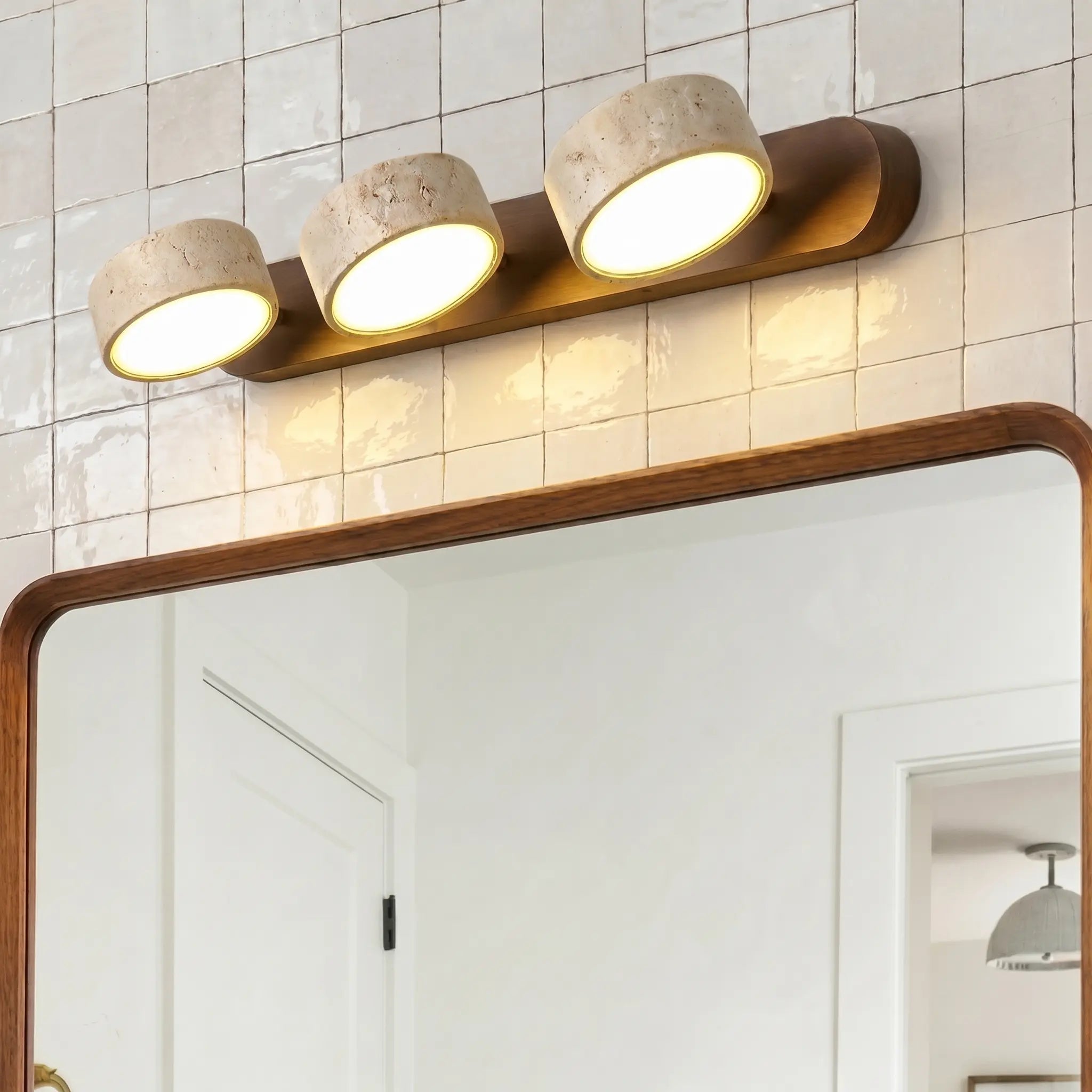 Luminaire miroir LED salle de bain bois – Image 11
