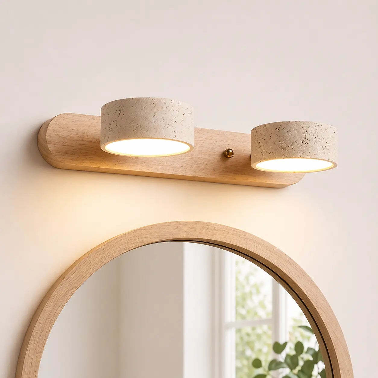 Luminaire miroir LED salle de bain bois – Image 3